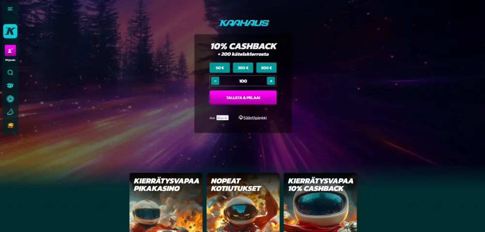 Kaahaus Casino kotisivu