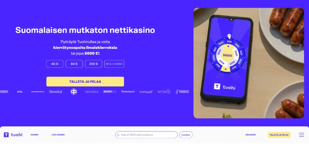 Tuohi Kasino kotisivu
